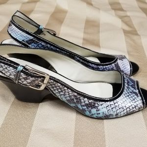 Franco Sarto Peep Toe Heel Sandals - Size 7.5M